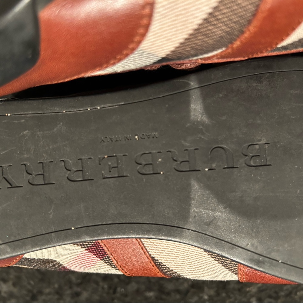 Burberry Red and Brown Plaid Sneakers - Picture 5 of 5